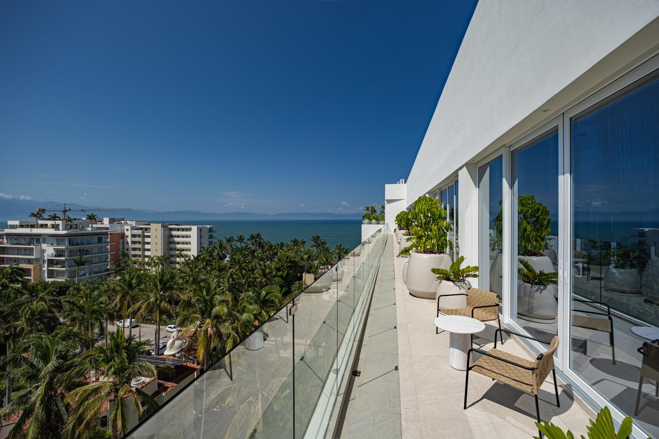 Private terrace with ocean and Banderas Bay view